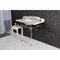 Kingston Brass 36 Carrara Marble Console Sink with Acrylic Legs, Marble WhiteBrushed Brass LMS36MASQ7 - alternate 6